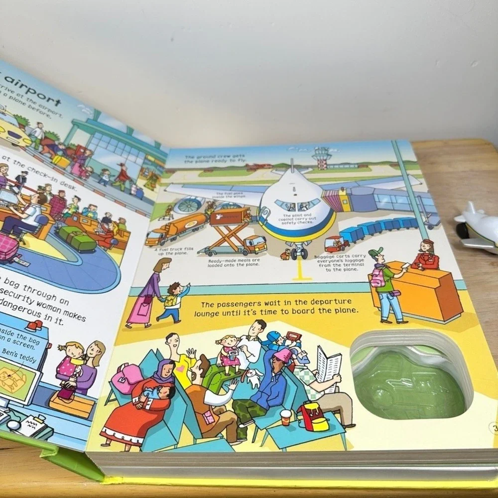 Usborne Wind-up Plane Book with Model Plane and 3 Tracks‎ Interactive Hardcover